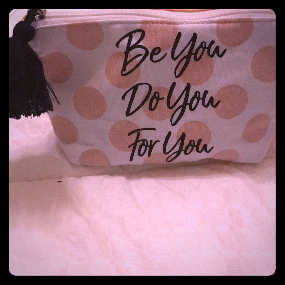 Polka dot tassel zipper Cosmetic bag